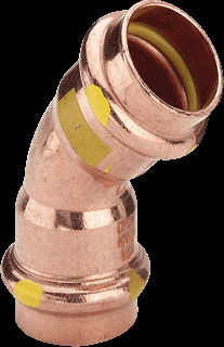 Viega Gas PRFI Koper bocht 45gr 22mm